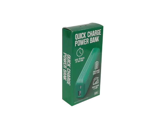 Supermarket CDR Packing Paper Box , Green Electronics Power Bank Packaging Box